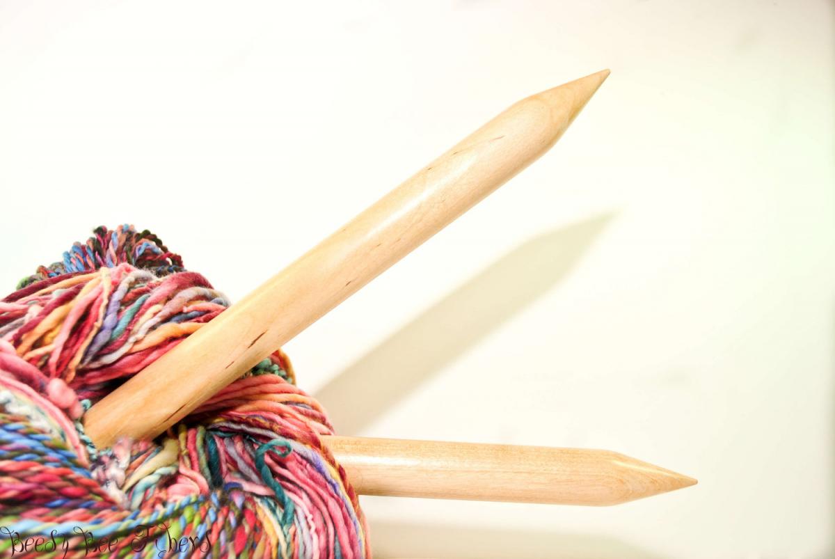 US Size 50 Wood Jumbo Knitting Needles 14 Inch Single ...